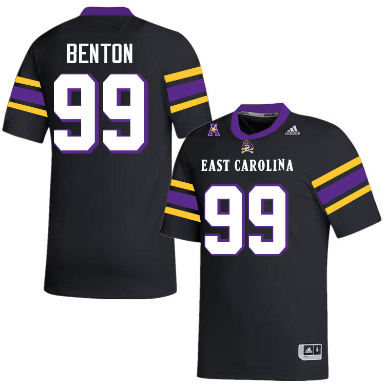#99 Justin Benton East Carolina Pirates College Football Jersey Stitched-Black
